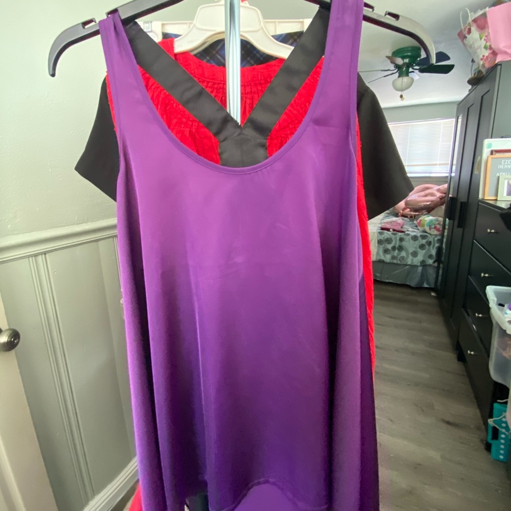 Silky purple casual tank top